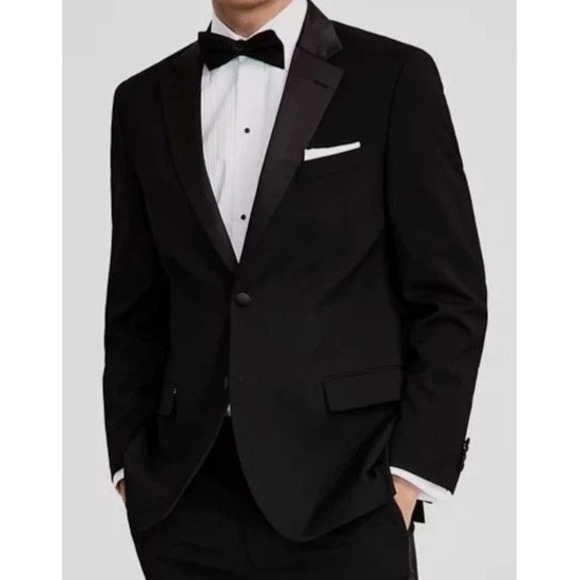 Nautica Mens 2-pc Suit Modern fit Tuxedo Jacket‎ 42L Pants 36W Black E121876 - Picture 3 of 16